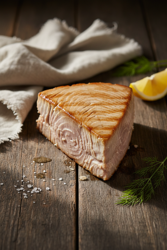 Cooked Albacore Tuna Cake Slice Wedge PBO 5-7oz