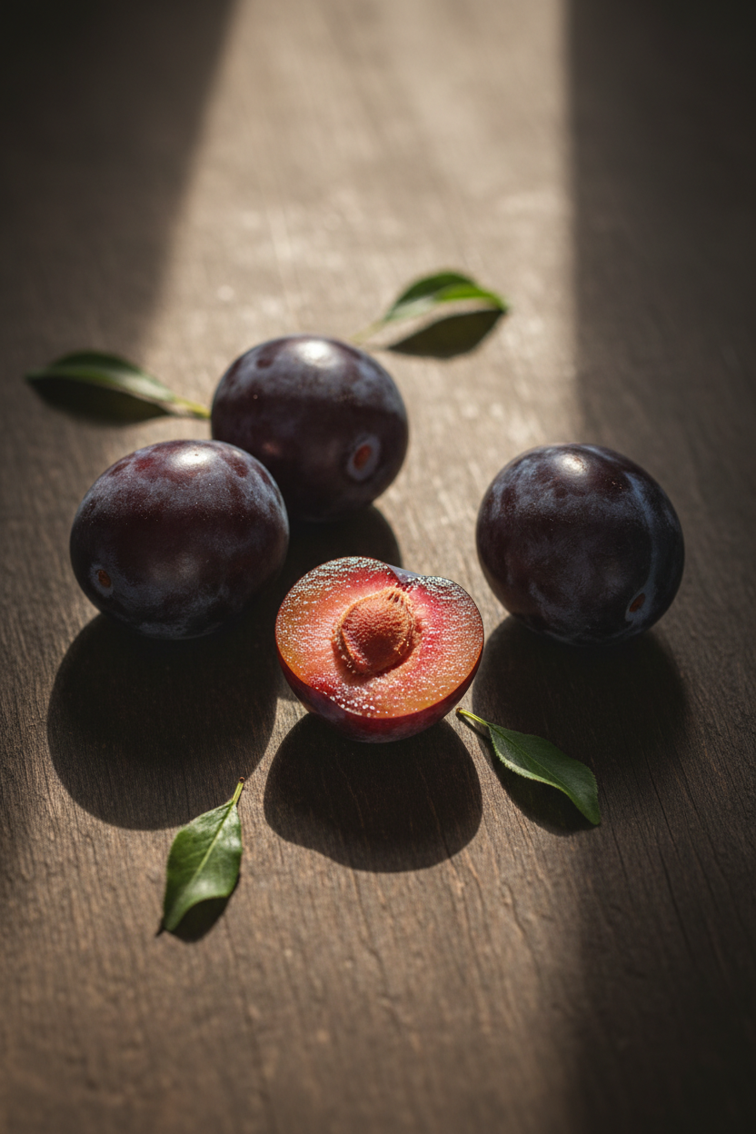 Farm-Fresh Organic Black Plums