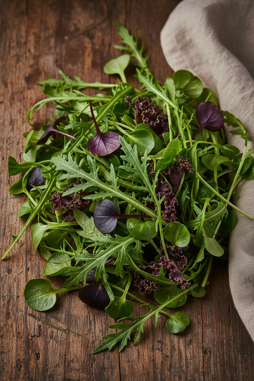 Farm-Fresh Organic Asian Greens Mixed Young (Hand-Picked, 4.5oz)