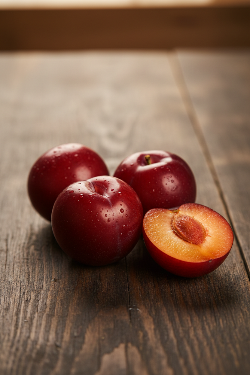 Organic Red Plums Portrait