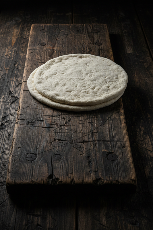 Pizza Crusts – Distressed Dark Wood Fresh