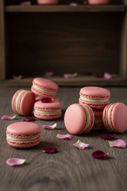 Rose Lychee Macarons