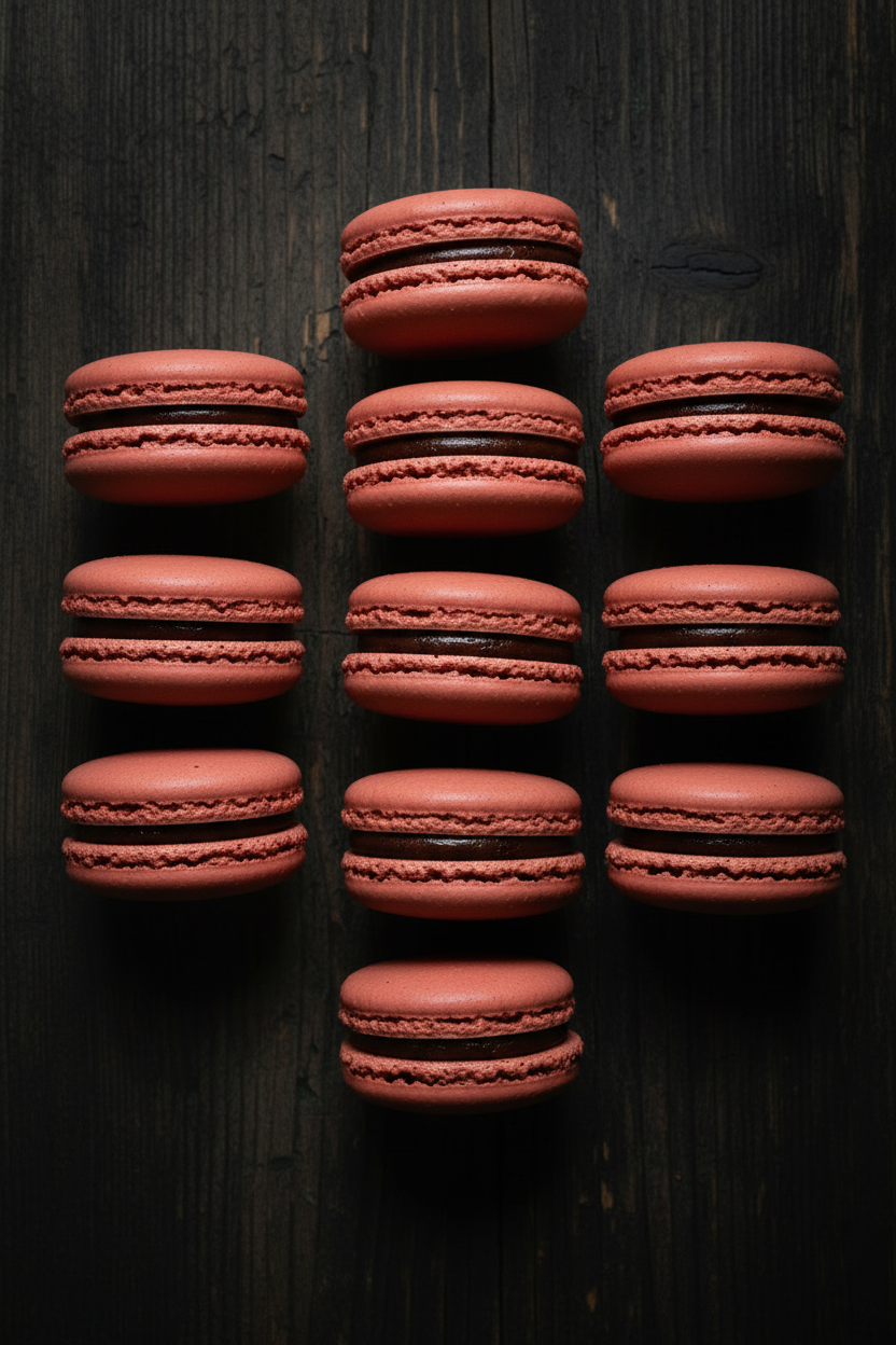 Salmon Macarons Thinner Filling