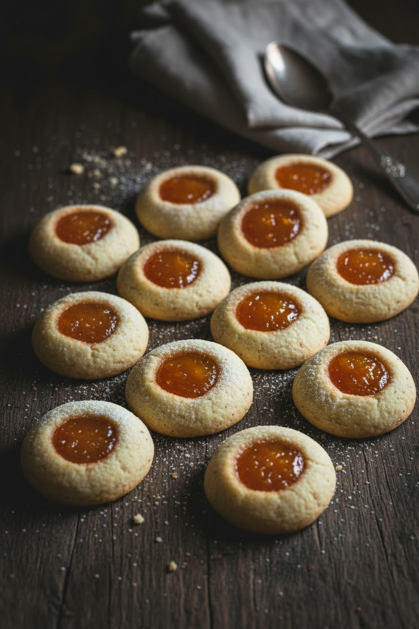 12 Apricot Thumbprint Cookies – Portrait