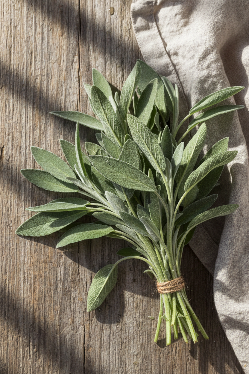 Farm-Fresh Organic Sage (Hand-Picked, 1 Bunch)