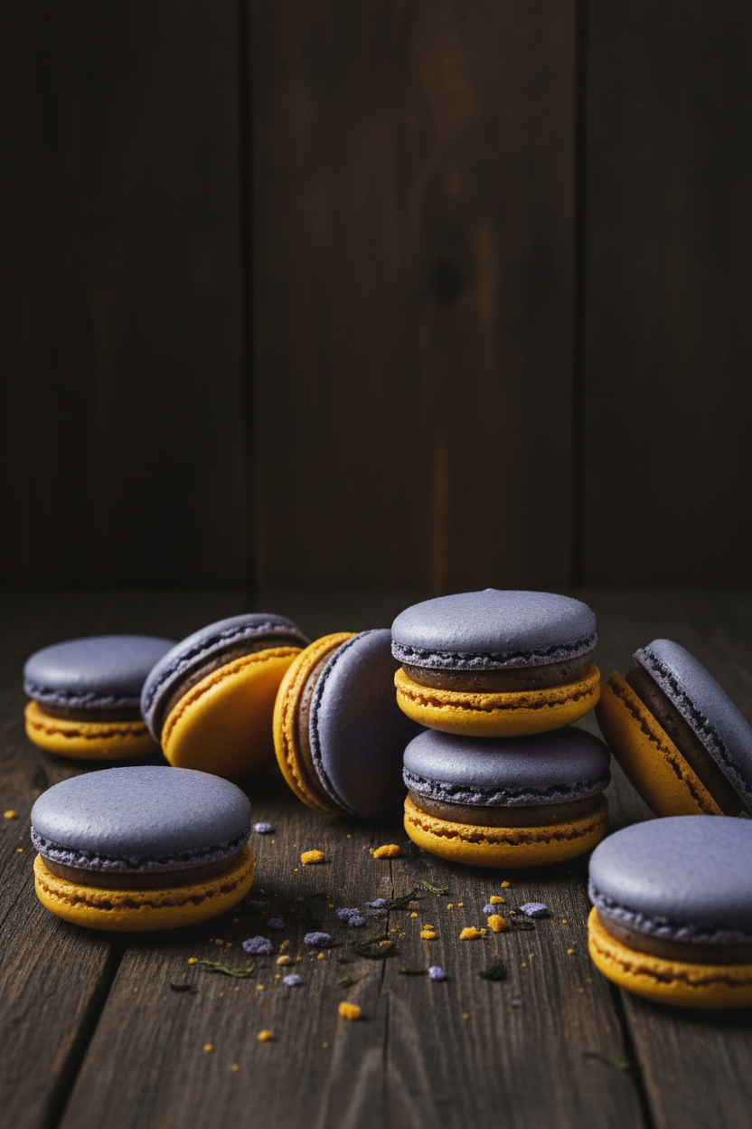 Earl Grey Macarons - Purple & Yellow v3
