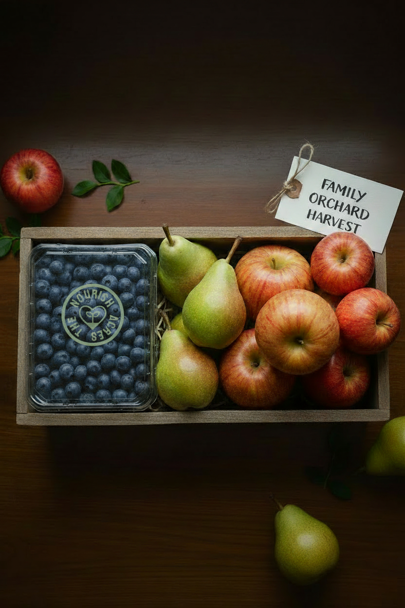 Family Orchard Box – Logo on Blueberry Box