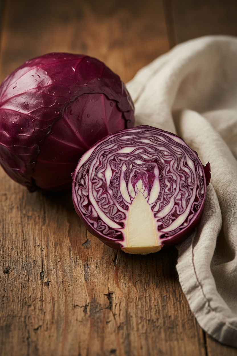 Farm-Fresh Organic Red Cabbage (Hand-Picked, 1 Cabbage)