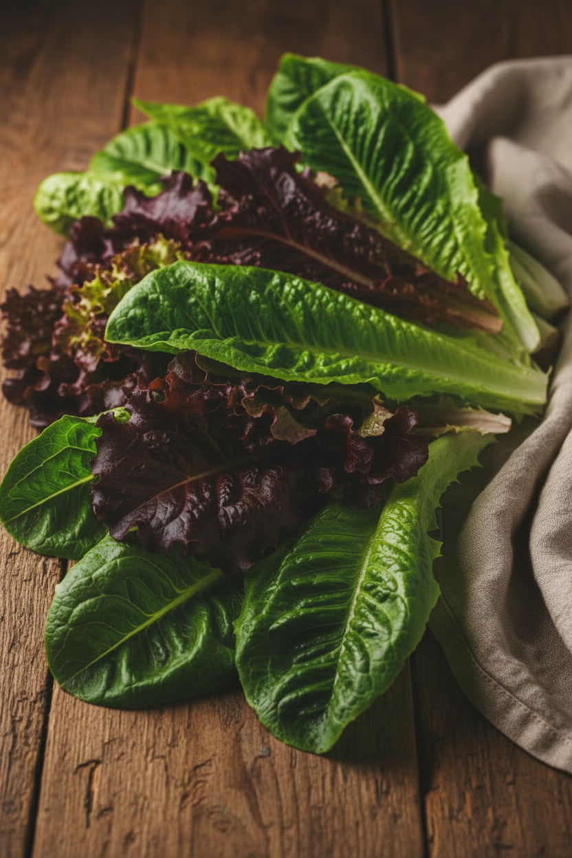Farm-Fresh Organic Green Romaine & Red Lollo Rossa Lettuce Mix (Hand-Picked, 4.5oz)