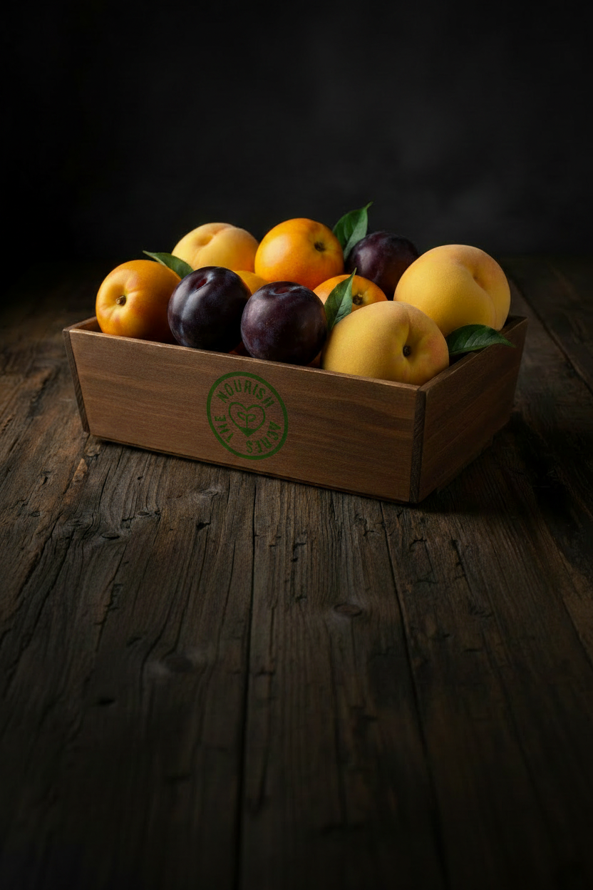 Stone Fruit Box – Forest Green Logo