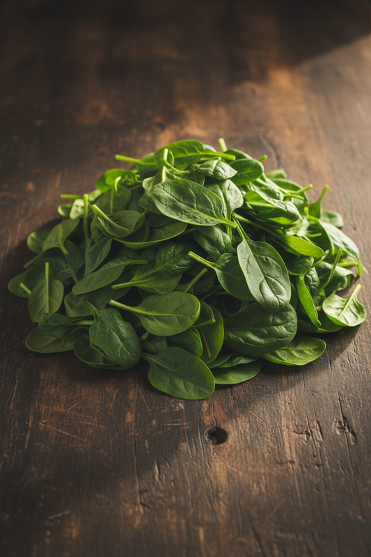 Young Flat Leaf Spinach Portrait